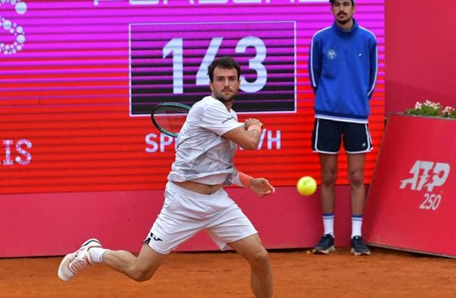 Pedro Martinez Spain in his semi-final at the Estoril Open in Portugal Estoril Open, Portugal, April 6, 2024 Pedro Martinez Spain in his semi-final at the Estoril Open in Portugal against the Norwegian Casper Ruud not in the picture Estoril Estoril Tennis Club Lisbon Portugal