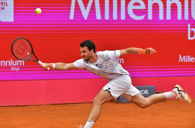 Pedro Martinez Spain in his semi-final at the Estoril Open in Portugal Estoril Open, Portugal, April 6, 2024 Pedro Martinez Spain in his semi-final at the Estoril Open in Portugal against the Norwegian Casper Ruud not in the picture Estoril Estoril Tennis Club Lisbon Portugal