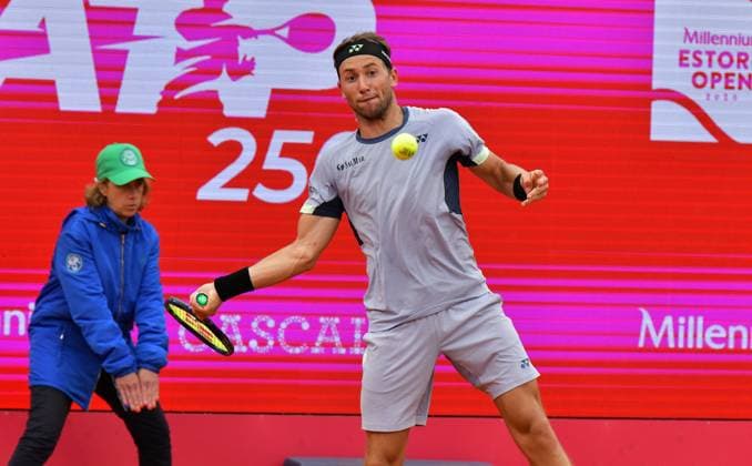 Casper Ruud Norway in his semi-final at the Estoril Open in Portugal Estoril Open, Portugal, April 6, 2024 Casper Ruud Norway in his semi-final at the Estoril Open in Portugal against Spains Pedro Martinez not pictured Estoril Estoril Tennis Club Lisbon Portugal