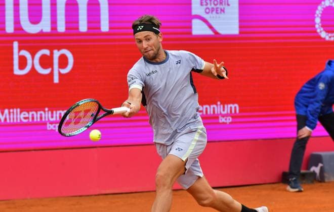 Casper Ruud Norway in his semi-final at the Estoril Open in Portugal Estoril Open, Portugal, April 6, 2024 Casper Ruud Norway in his semi-final at the Estoril Open in Portugal against Spains Pedro Martinez not pictured Estoril Estoril Tennis Club Lisbon Portugal