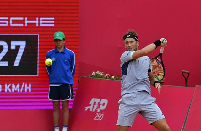 Casper Ruud Norway in his semi-final at the Estoril Open in Portugal Estoril Open, Portugal, April 6, 2024 Casper Ruud Norway in his semi-final at the Estoril Open in Portugal against Spains Pedro Martinez not pictured Estoril Estoril Tennis Club Lisbon Portugal