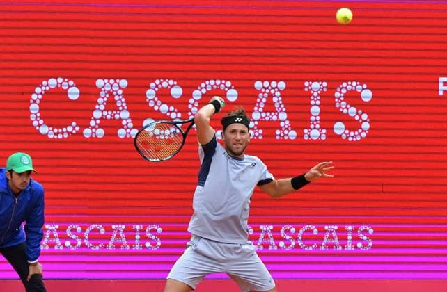 Casper Ruud Norway in his semi-final at the Estoril Open in Portugal Estoril Open, Portugal, April 6, 2024 Casper Ruud Norway in his semi-final at the Estoril Open in Portugal against Spains Pedro Martinez not pictured Estoril Estoril Tennis Club Lisbon Portugal