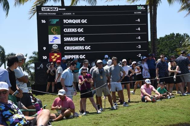 DORAL, FL - APRIL 06 Atmosphere during LIV Golf Miami on April 6, 2024, at Trump National Doral Miami in Doral, FL. (Photo by Michele Eve Sandberg Icon Sportswire) GOLF: APR 06 LIV Golf League Miami EDITORIAL USE ONLY Icon240406349