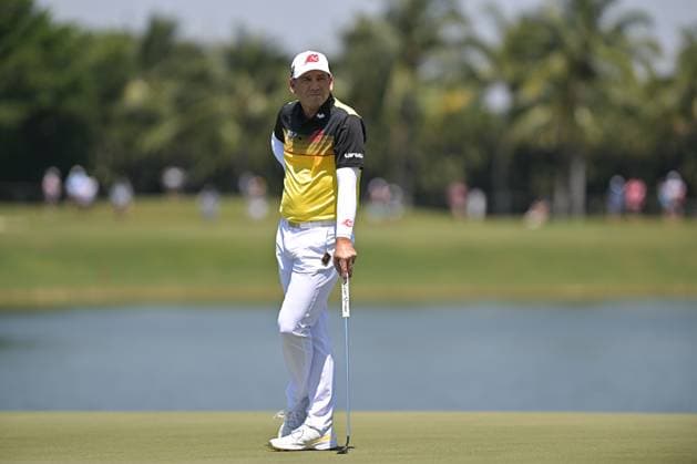 DORAL, FL - APRIL 06 Professional Golfer Sergio Garcia in action during LIV Golf Miami on April 6, 2024, at Trump National Doral Miami in Doral, FL. (Photo by Michele Eve Sandberg Icon Sportswire) GOLF: APR 06 LIV Golf League Miami EDITORIAL USE ONLY Icon240406355