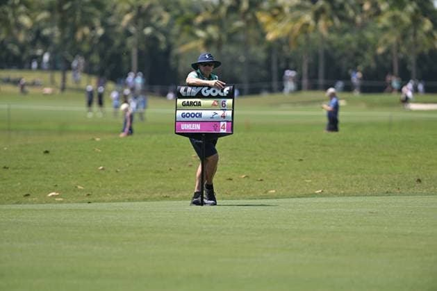 DORAL, FL - APRIL 06 Signage during LIV Golf Miami on April 6, 2024, at Trump National Doral Miami in Doral, FL. (Photo by Michele Eve Sandberg Icon Sportswire) GOLF: APR 06 LIV Golf League Miami EDITORIAL USE ONLY Icon240406365