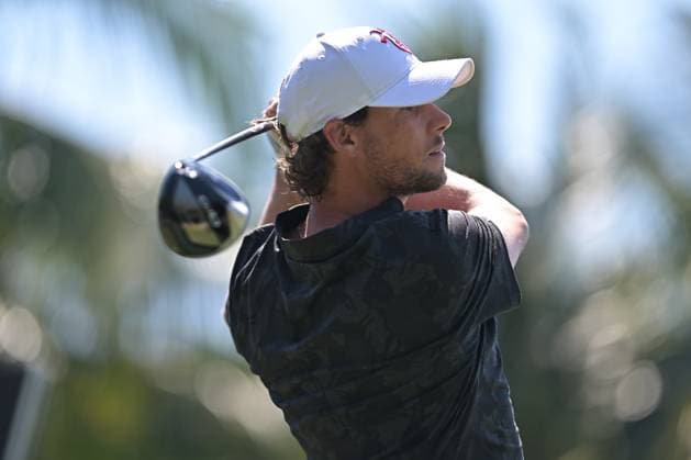 DORAL, FL - APRIL 06 Professional Golfer Thomas Pieters in action during LIV Golf Miami on April 6, 2024, at Trump National Doral Miami in Doral, FL. (Photo by Michele Eve Sandberg Icon Sportswire) GOLF: APR 06 LIV Golf League Miami EDITORIAL USE ONLY Icon24040640801