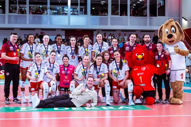 VBL Volleyball Bundesliga SC Potsdam SSC Palmberg Schwerin PlayOff semi-final, 06 04 2024 VBL Volleyball Bundesliga SC Potsdam SSC Palmberg Schwerin 06 04 2024 Copyright: xBEAUTIFULxSPORTS NicolxMarschallx