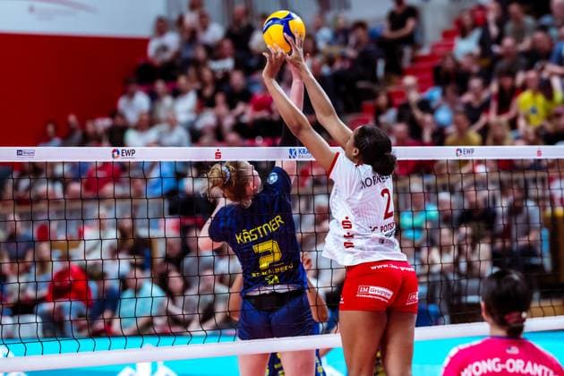 VBL Volleyball Bundesliga SC Potsdam SSC Palmberg Schwerin PlayOff semi-final, 06 04 2024 VBL Volleyball Bundesliga SC Potsdam SSC Palmberg Schwerin 06 04 2024 Copyright: xBEAUTIFULxSPORTS NicolxMarschallx