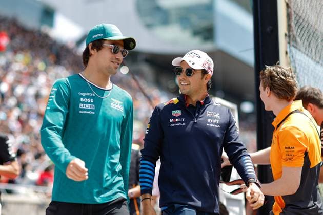 STROLL Lance (can), Aston Martin F1 Team AMR24, portrait, PEREZ Sergio (mex), Red Bull Racing RB20, portrait during the Formula 1 MSC Cruises Japanese Grand Prix 2024, 4th round of the 2024 Formula One World Championship, WM, Weltmeisterschaft from April 5 to 7, 2024 on the Suzuka International Racing Course, in Suzuka, Japan - F1 - JAPANESE GRAND PRIX 2024 DPPI Panoramic 240407_R04_GIAPPONE__LF35440