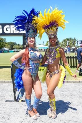 April 6, 2024, Doral, Florida, USA: Entertainers seen during the second round of LIV Golf Miami at Trump National Doral. Doral USA - ZUMAw109 20240406_fap_w109_046 Copyright: xDebbyxWongx