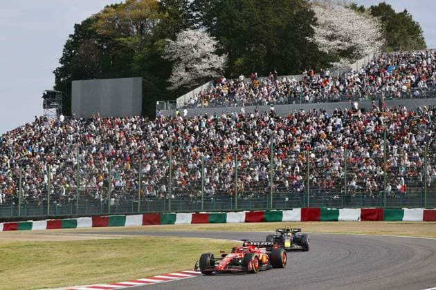 16 LECLERC Charles (mco), Scuderia Ferrari SF-24, action during the Formula 1 MSC Cruises Japanese Grand Prix 2024, 4th round of the 2024 Formula One World Championship, WM, Weltmeisterschaft from April 5 to 7, 2024 on the Suzuka International Racing Course, in Suzuka, Japan - F1 - JAPANESE GRAND PRIX 2024 DPPI Panoramic  240407_R04_GIAPPONE__LF35861