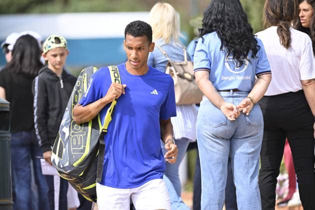 FÃ lix Auger-Aliassime (CAN) TENNIS : Rolex Monte Carlo 2024 - Monte Carlo - 07 04 2024 Panoramic Panoramic