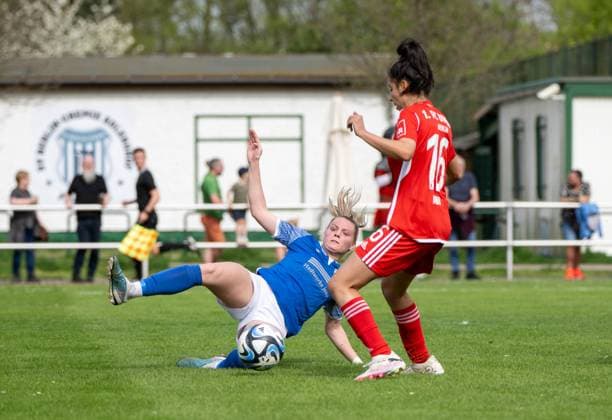 Soccer, Women, Regionalliga Nordost, Season 2023 2024 16 Matchday , 1 FC Union Berlin FC Carl Zeiss Jena II, f l Anna Sophie Berk, Sarah Abu Sabbah 1 Women 1 FC Union , 07 04 2024, Copyright: xMatthiasxKochx