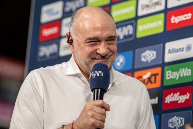 Head Coach Pablo Laso FC Bayern Basketball interview, FC Bayern Basketball vs Loewen Braunschweig, Basketball, BBL, 27 Matchday, 07 04 2024 Munich Bavaria Germany Copyright: xkolbert-press UlrichxGamelx