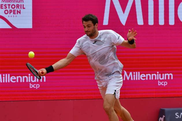 Pedro Martinez Spain in the final of the Estoril Open Estoril Open, Portugal, April 7, 2024, Final Pedro Martinez Spain in the final of the Estoril Open against Hubert Hurkacz from Poland not in the picture Estoril Estoril Tennis Club Lisbon Portugal