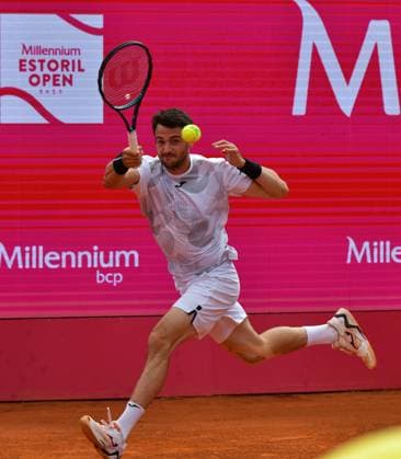 Pedro Martinez Spain in the final of the Estoril Open Estoril Open, Portugal, April 7, 2024, Final Pedro Martinez Spain in the final of the Estoril Open against Hubert Hurkacz from Poland not in the picture Estoril Estoril Tennis Club Lisbon Portugal