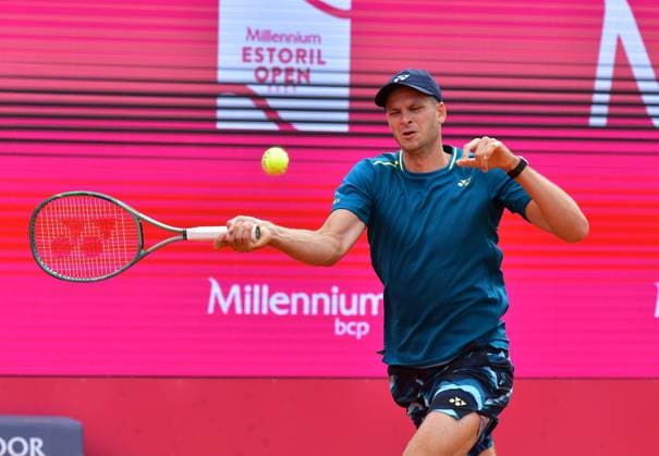 Hubert Hurkacz Poland in the final of the Estoril Open Estoril Open, Portugal, April 7, 2024, Final Hubert Hurkacz Poland in the final of the Estoril Open against Pedro Martinez Spain, not in the picture Estoril Estoril Tennis Club Lisbon Portugal