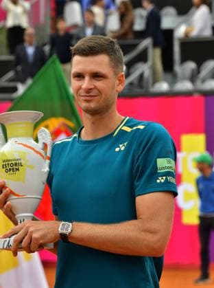Hubert Hurkacz Poland wins the Estoril Open in Portugal Estoril Open, Portugal, April 7, 2024, Final Hubert Hurkacz Poland wins the Estoril Open in Portugal by defeating Pedro Martinez Spain, not in the picture It was the first international tournament victory for Hurkacz at a clay court tournament Estoril Estoril Tennis Club Lisbon Portugal