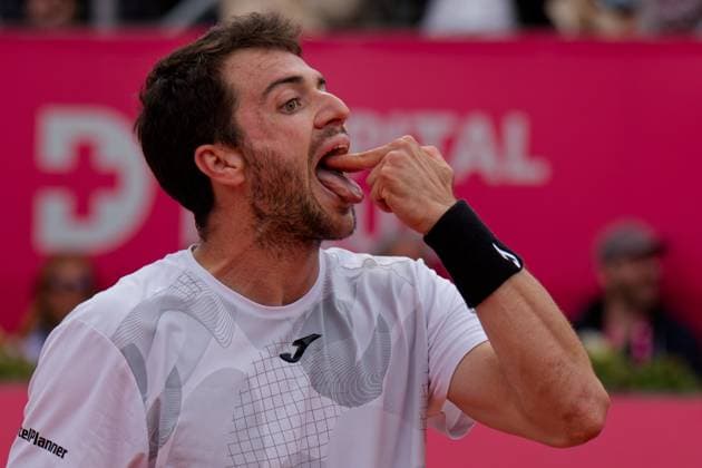 Estoril, Portugal, April 07 2024: Pedro Martinez (Spain) during the Millennium Estoril Open Final between Pedro Martinez (Spain) and Hubert Hurkacz (Poland) at Clube de Tenis do Estoril in Estoril, Portugal. (Pedro Porru SPP) Copyright: xPedroxPorrux xSPPx spp-en-PePoSp-4F8A4617