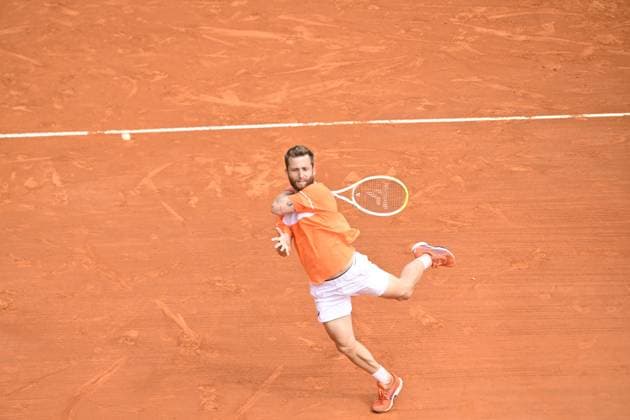 Tennis - Rolex Monte Carlo 2024 - ATP, Tennis Herren - Corentin Moutet - France TENNIS - Rolex Monte Carlo 2024 - MC - 01 04 2024 ChrysleneCaillaud Panoramic 