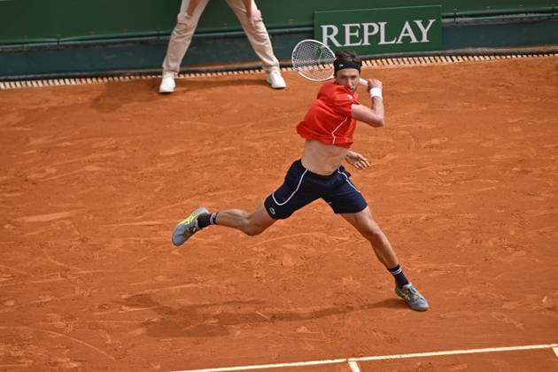Tennis - Rolex Monte Carlo 2024 - ATP, Tennis Herren - arthur Rinderknech- France TENNIS - Rolex Monte Carlo 2024 - MC - 01 04 2024 ChrysleneCaillaud Panoramic 