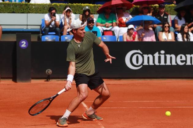 2024 Mexico City Open - Final Day April 7, 2024, Mexico City, Mexico: Alexis Galarneau of Canada plays a forehand during the Men s Singles Final match against Thiago Tirante of Argentina during the Mexico City Open at Deportivo Chapultepec. Thiago Tirante defeated Alexis Galarneau 2 sets to 0. on April 7, 2024 in Mexico City, Mexico. (Photo by Carlos Santiago Eyepix Group) Copyright: xCarlosxSantiago xEyepixxGroupx CS_07042024_116728