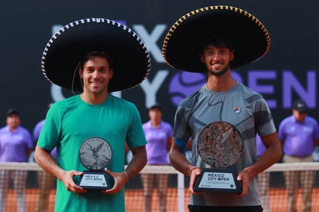 2024 Mexico City Open - Final Day April 7, 2024, Mexico City, Mexico: Thiago Tirante and Alexis Galarneau pose with their trophies during the official presentation after their Men s Singles Final match of the Mexico City Open at Deportivo Chapultepec. Thiago Tirante defeated Alexis Galarneau 2 sets to 0. on April 7, 2024 in Mexico City, Mexico. (Photo by Carlos Santiago Eyepix Group) Copyright: xCarlosxSantiago xEyepixxGroupx CS_07042024_116753