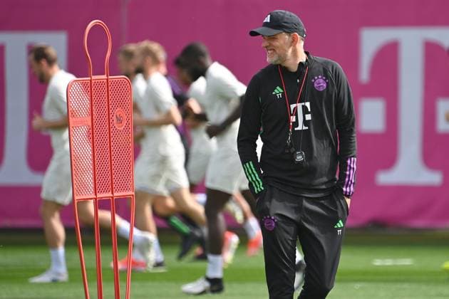 Coach Thomas TUCHEL Bayern Muenchen final training before the Champions League quarterfinal FC Arsenal FC Bayern Muenchen on 08 04 2024 at the training ground at Saebener Strasse in Munich Â