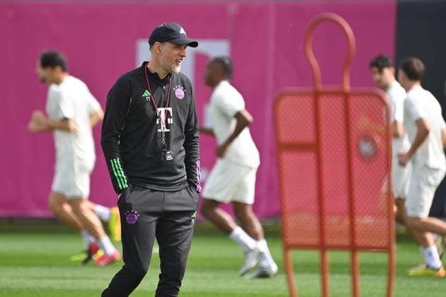Coach Thomas TUCHEL Bayern Muenchen final training before the Champions League quarterfinal FC Arsenal FC Bayern Muenchen on 08 04 2024 at the training ground at Saebener Strasse in Munich Â