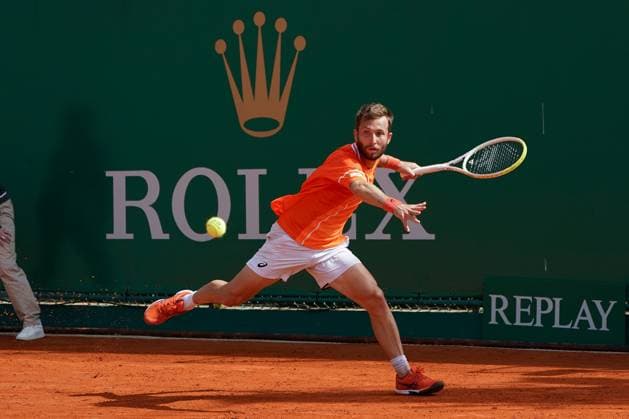 Corentin Moutet (France) TENNIS : Monaco Rolex Master 1000 - 1er tour - Monaco - 08 04 2024 NorbertScanella Panoramic 