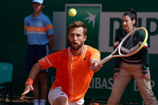 Corentin Moutet (France) TENNIS : Monaco Rolex Master 1000 - 1er tour - Monaco - 08 04 2024 NorbertScanella Panoramic 