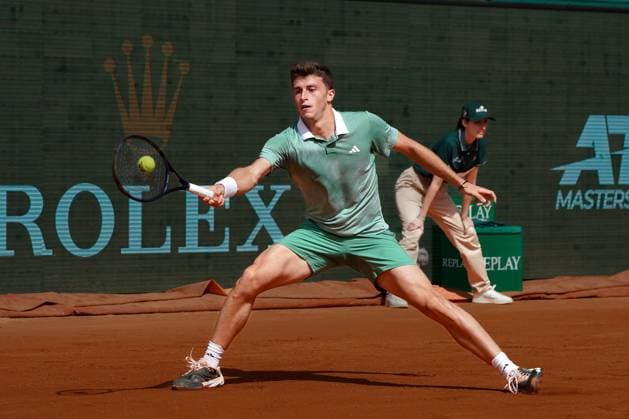 Luca Nardi (Italie) TENNIS : Monaco Rolex Master 1000 - 1er tour - Monaco - 08 04 2024 NorbertScanella Panoramic 