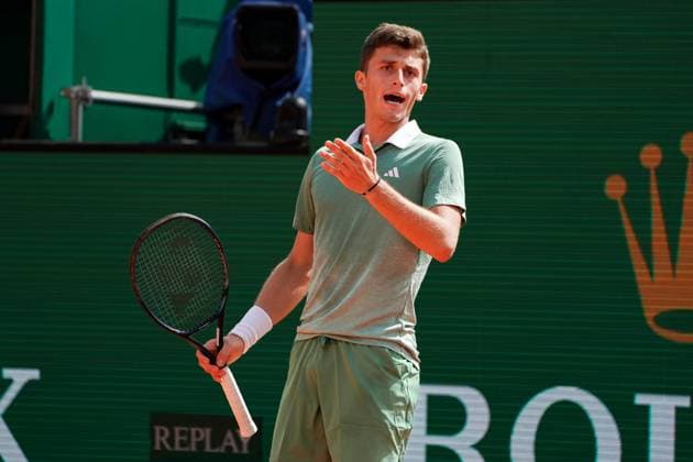 Luca Nardi (Italie) TENNIS : Monaco Rolex Master 1000 - 1er tour - Monaco - 08 04 2024 NorbertScanella Panoramic