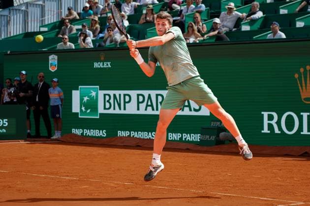 Luca Nardi (Italie) TENNIS : Monaco Rolex Master 1000 - 1er tour - Monaco - 08 04 2024 NorbertScanella Panoramic
