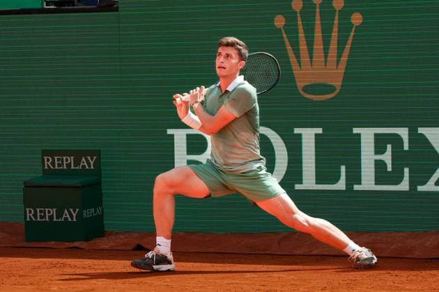 Luca Nardi (Italie) TENNIS : Monaco Rolex Master 1000 - 1er tour - Monaco - 08 04 2024 NorbertScanella Panoramic