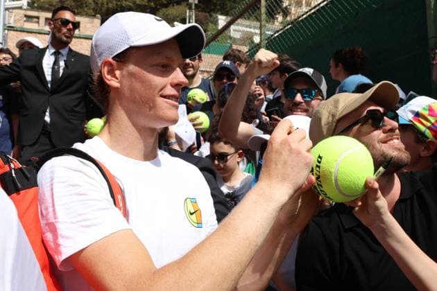 Monte Carlo - Tennis, Rolex Monte Carlo Masters, Jannik Sinner, 8 April 2024. Photo Felice CalabroÃ¢â‚¬â ¢ Editorial Usage Only  Copyright: xFelicexCalabrÃ²x xIPAx 0443924278st
