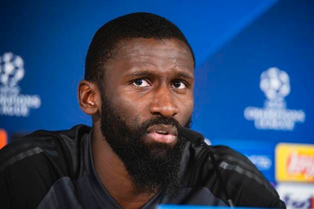 Uefa Champions League 2024: Real Madrid press conference, PK, Pressekonferenz match against Manchester City Antonio Rudiger of Real Madrid seen speaking during the press conference of Real Madrid the day before the quarter-final first leg football match of Champions League against Manchester City at Ciudad Real Madrid in Valdebebas, Madrid. Valdebebas Ciudad Real Madrid Madrid Spain Copyright: xAlbertoxGardinx AGardin_20240408_RealMadrid_ManCity_PC_10