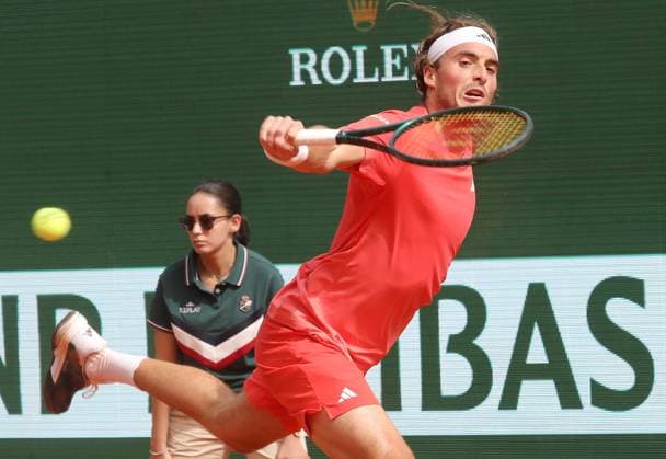 Monte-Carlo Rolex Master Tennis PHOTOPQR NICE MATIN Cyril Dodergny ; Roquebrune-cap-martin ; 08 04 2024 ; Roquebrune-cap-martin le 08 04 2024 - Monte-Carlo Country Club - Monte-Carlo Rolex Master 1000 Tennis - 1er tour - Le grecque Stephanos TSITSIPAS Roquebrune-cap-martin France  Copyright: xPHOTOPQR NICExMATIN MAXPPPxCyrilxDodergnyx 20240408NIM7276 20240408NIM7276
