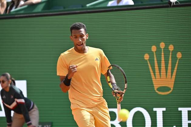 Tennis - Rolex Monte Carlo 2024 - ATP, Tennis Herren - Felix Auger Aliassime - canada TENNIS - Rolex Monte Carlo 2024 - MC - 08 04 2024 ChrysleneCaillaud Panoramic 