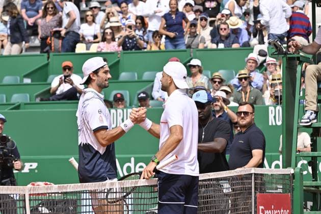 Tennis - Rolex Monte Carlo 2024 - ATP, Tennis Herren - Grigor Dimitrov - Bulgarie TENNIS - Rolex Monte Carlo 2024 - MC - 08 04 2024 ChrysleneCaillaud Panoramic 