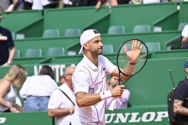 Tennis - Rolex Monte Carlo 2024 - ATP, Tennis Herren - Grigor Dimitrov - Bulgarie TENNIS - Rolex Monte Carlo 2024 - MC - 08 04 2024 ChrysleneCaillaud Panoramic 