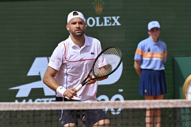 Tennis - Rolex Monte Carlo 2024 - ATP, Tennis Herren - Grigor Dimitrov - Bulgarie TENNIS - Rolex Monte Carlo 2024 - MC - 08 04 2024 ChrysleneCaillaud Panoramic 