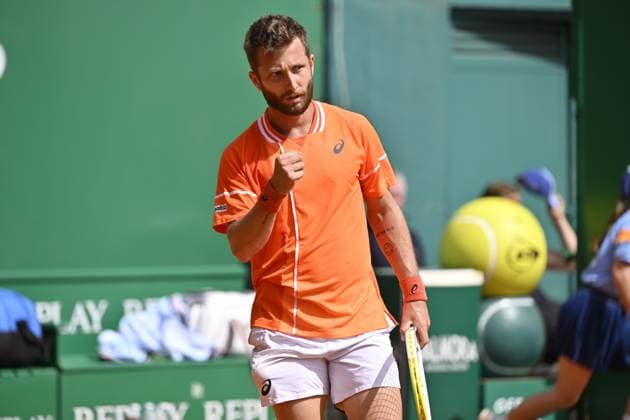 Tennis - Rolex Monte Carlo 2024 - ATP, Tennis Herren - Corentin Moutet - France TENNIS - Rolex Monte Carlo 2024 - MC - 08 04 2024 ChrysleneCaillaud Panoramic 