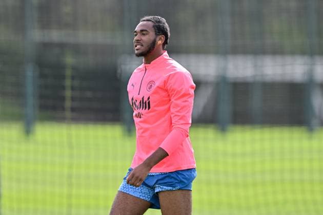 Manchester City Champions League training session Isaiah Dada-Mascoll of Manchester City, during the Manchester City champions League training session ahead of the Real Madrid game at Etihad Stadium, Manchester, United Kingdom, 8th April 2024 (Photo by Cody Froggatt News Images) Manchester Etihad Stadium Manchester United, ManU Kingdom Copyright: xCodyxFroggatt NewsxImagesx