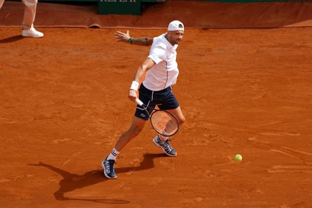 Grigor Dimitrov (Bulgarie) TENNIS : Monaco Rolex Master 1000 - 1er tour - Monaco - 08 04 2024 NorbertScanella Panoramic 