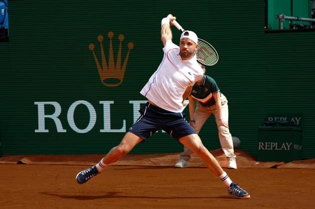 Grigor Dimitrov (Bulgarie) TENNIS : Monaco Rolex Master 1000 - 1er tour - Monaco - 08 04 2024 NorbertScanella Panoramic 