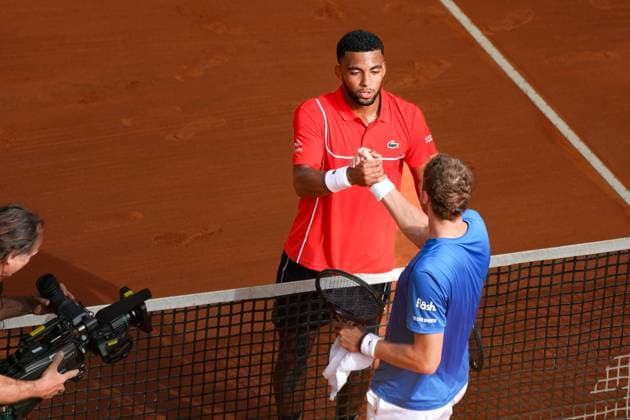 Arthur Fils (France) - Yannick Hanfmann (Allemagne) TENNIS : Monaco Rolex Master 1000 - 1er tour - Monaco - 08 04 2024 NorbertScanella Panoramic 