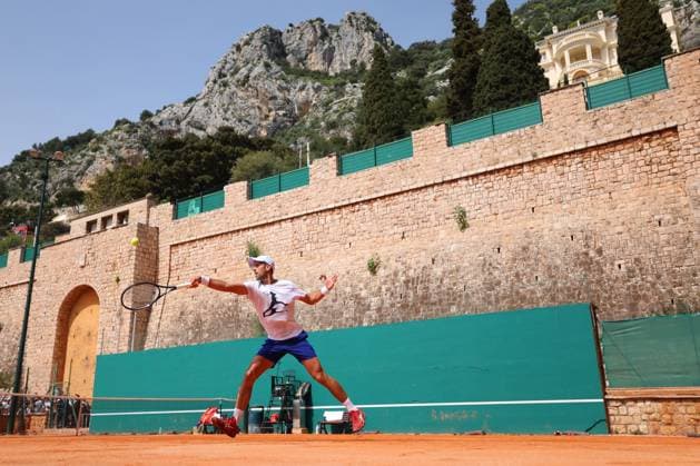 Novak Djokovic (Ser) TENNIS : Rolex Monte Carlo Masters - 08 04 2024 AntoineCouvercelle Panoramic