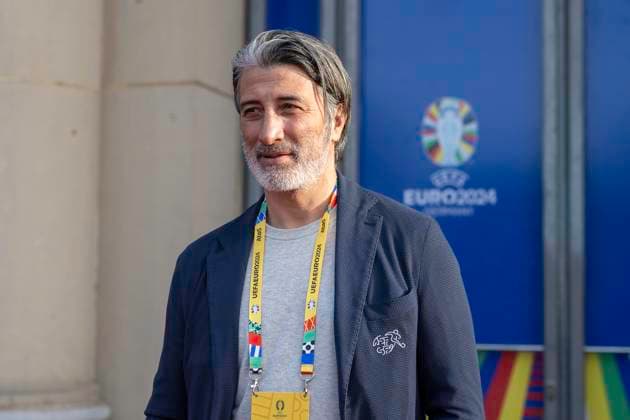 European Football Championship Workshop, European Championship, Meeting of the national coaches on 08 04 2024 at the Staendehaus in Duesseldorf Murat Yakin Switzerland, national coach in front of the building Photo Kirchner Media TH Copyright: xKirchner-Media THx