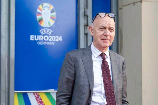 European Football Championship Workshop, European Championship, Meeting of the national coaches on 08 04 2024 at the Staendehaus in Duesseldorf Bernd Neuendorf DFB, President is relaxed Photo Kirchner Media TH Copyright: xKirchner-Media THx